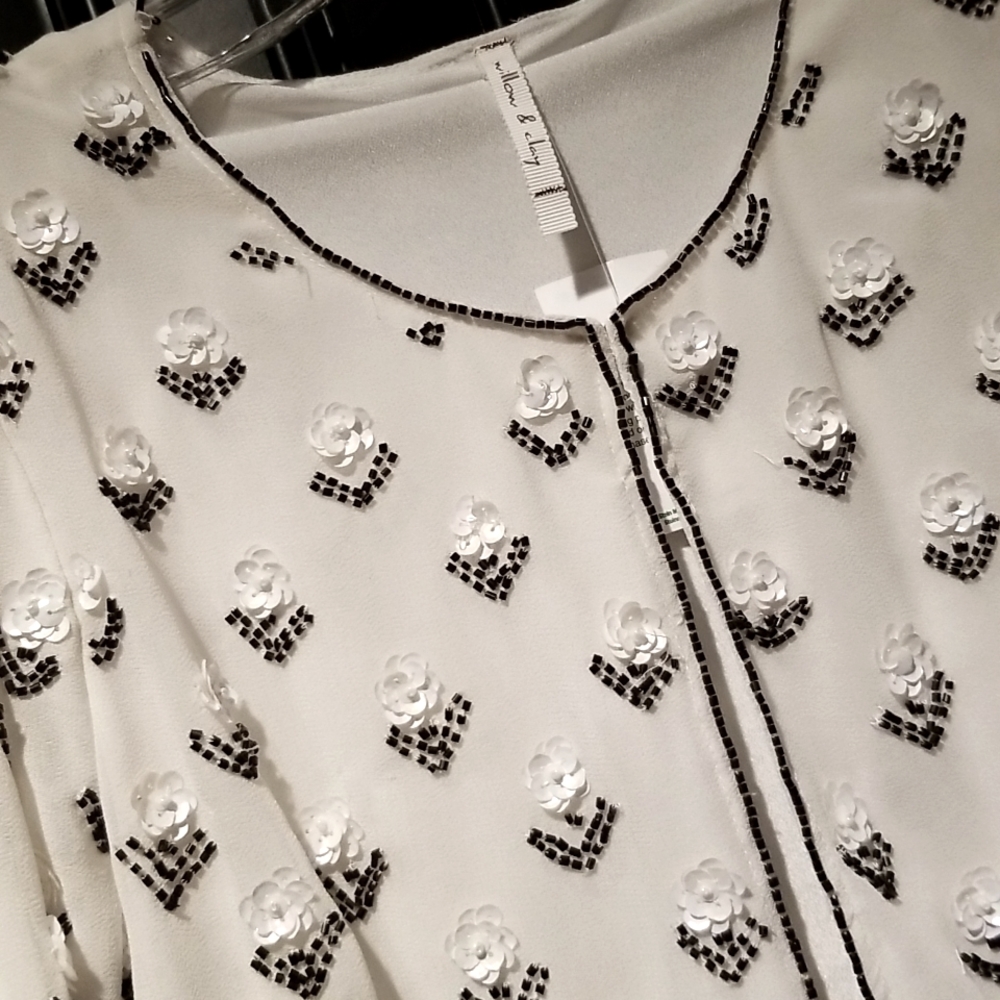 Sequins and Beaded S Top Cardigan Jacket Blazer